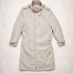 Vintage Chess King Wool Blend Trench Coat Mens 42 Union Made USA Military Style